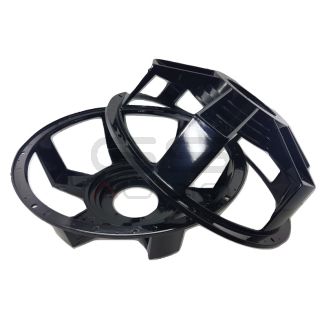 CESTELLO NERO 6 razze larghe alluminio 18"/460mm lucido - spider 212/235mm simile DD