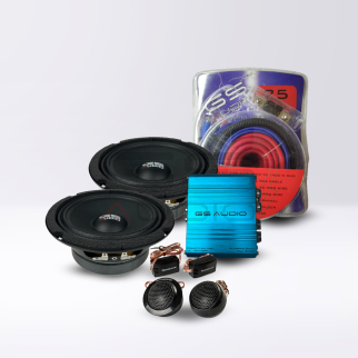 Kit Audio Car Pacchetto Light | Amplificatore 4 canali + 2 woofer + 2 tweeter + cavi