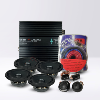 Kit Audio Car Pacchetto Pro | Amplificatore 4 canali + 4 woofer + 2 tweeter + cavi