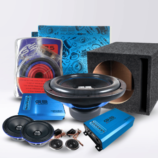 Kit Audio Car Pacchetto Premium | 2 Amplificatori + Subwoofer in Cassa + Woofer + Tweeter + Cavi + Insonorizzante