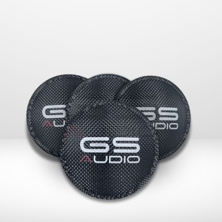 Parapolvere 108mm Fibra Composita - 4 pezzi tondo con Logo GS Audio