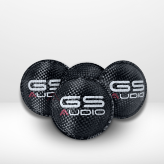 Parapolvere 55mm Fibra Composita - 4 pezzi tondo con Logo GS Audio