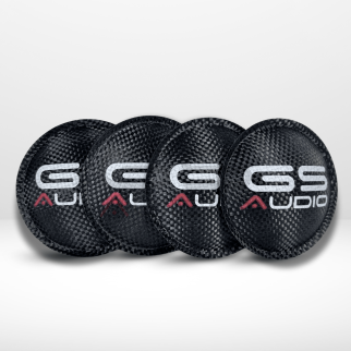 Parapolvere 74mm Fibra Composita - 4 pezzi tondo con Logo GS Audio