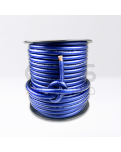 Bobina 50mt - Cavo OFC 100% Rame 1x35mm² (ext 13mm Ø) Morbido | Guaina Blu 